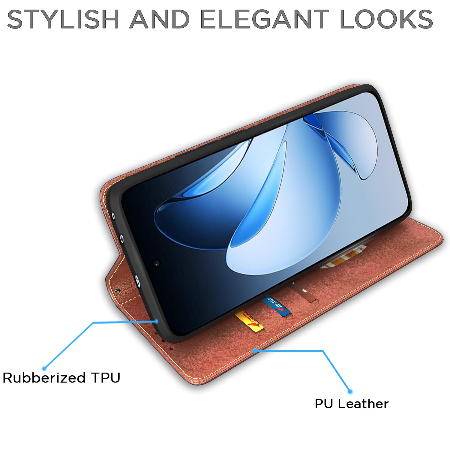 Pikkme Oppo Reno 13 5G brown wallet flip cover – photo 5