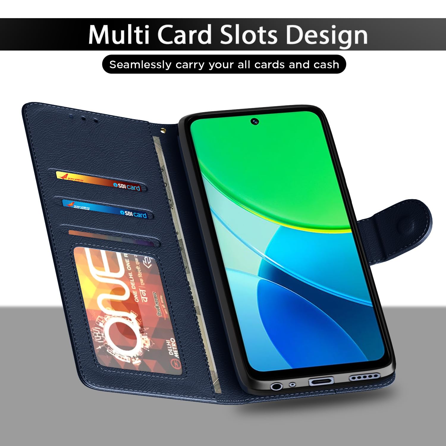 Blue flip cover for Vivo Y19s – Pikkme – photo 5