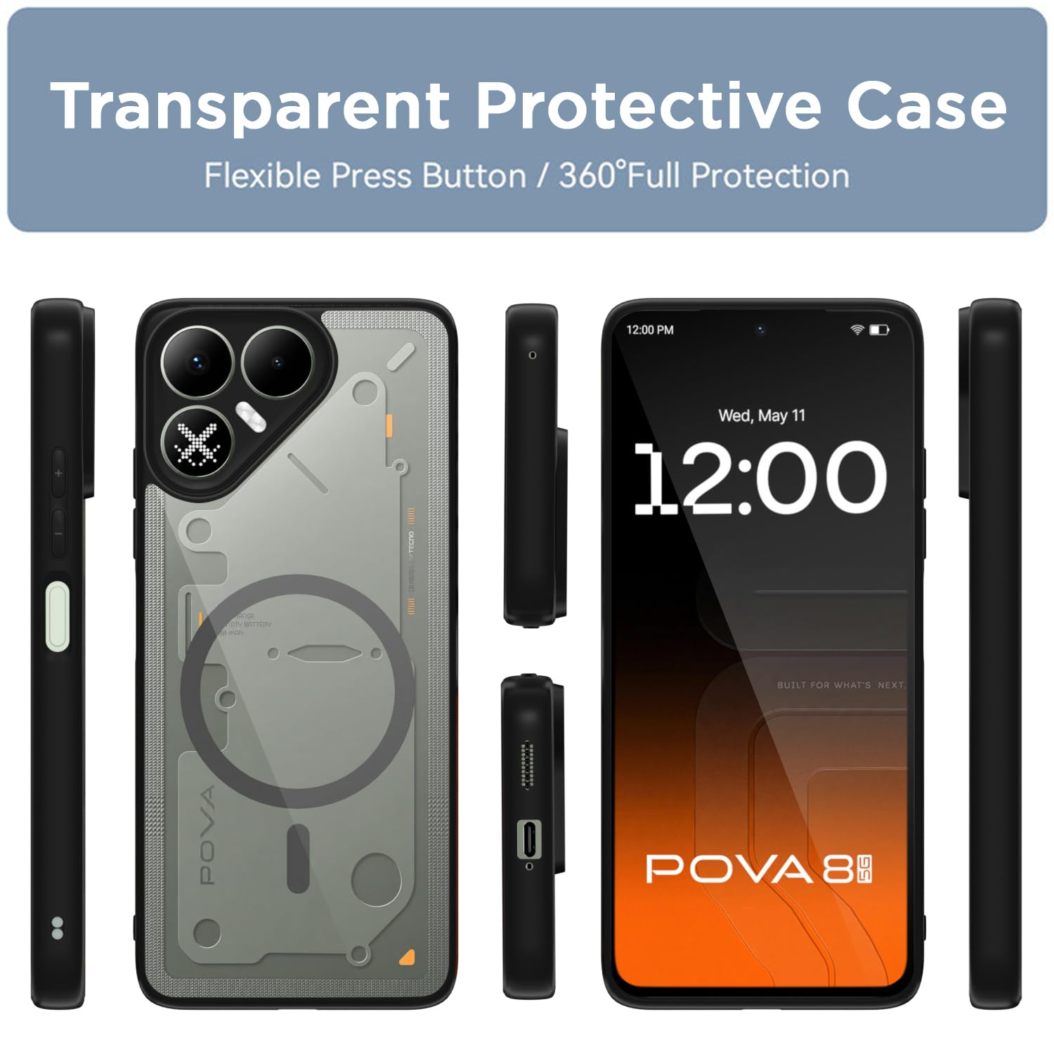 Pikkme Tecno Pova 8 5G MagSafe black mag-safe mobile cover – photo 2