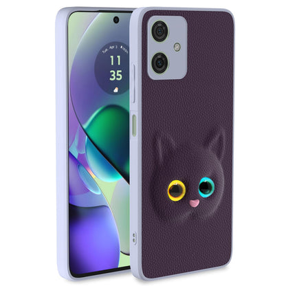 Pikkme Moto G54 5G Kitty Back Cover (Purple)