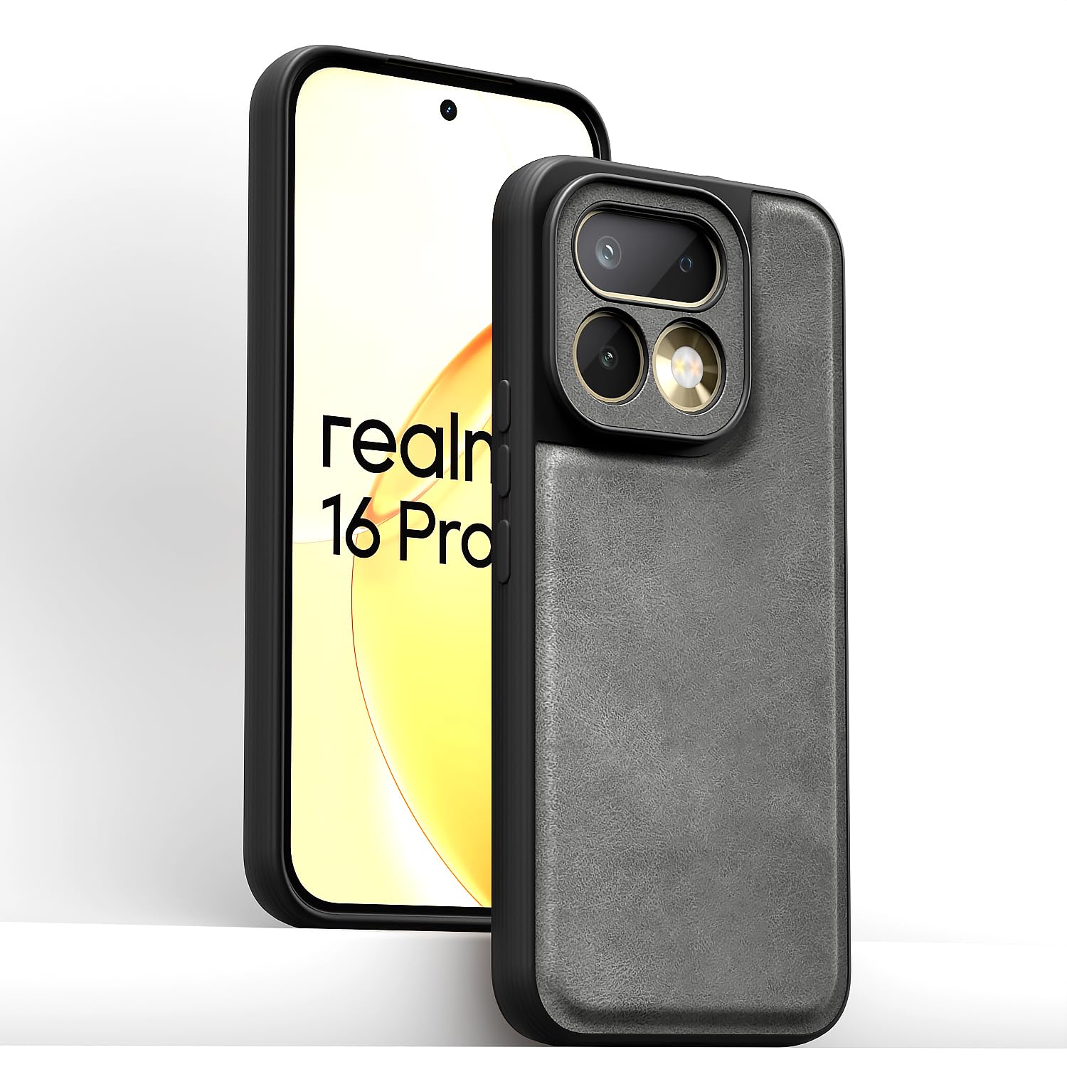 Pikkme Realme 16 Pro 5G Leather grey back cover – photo 2