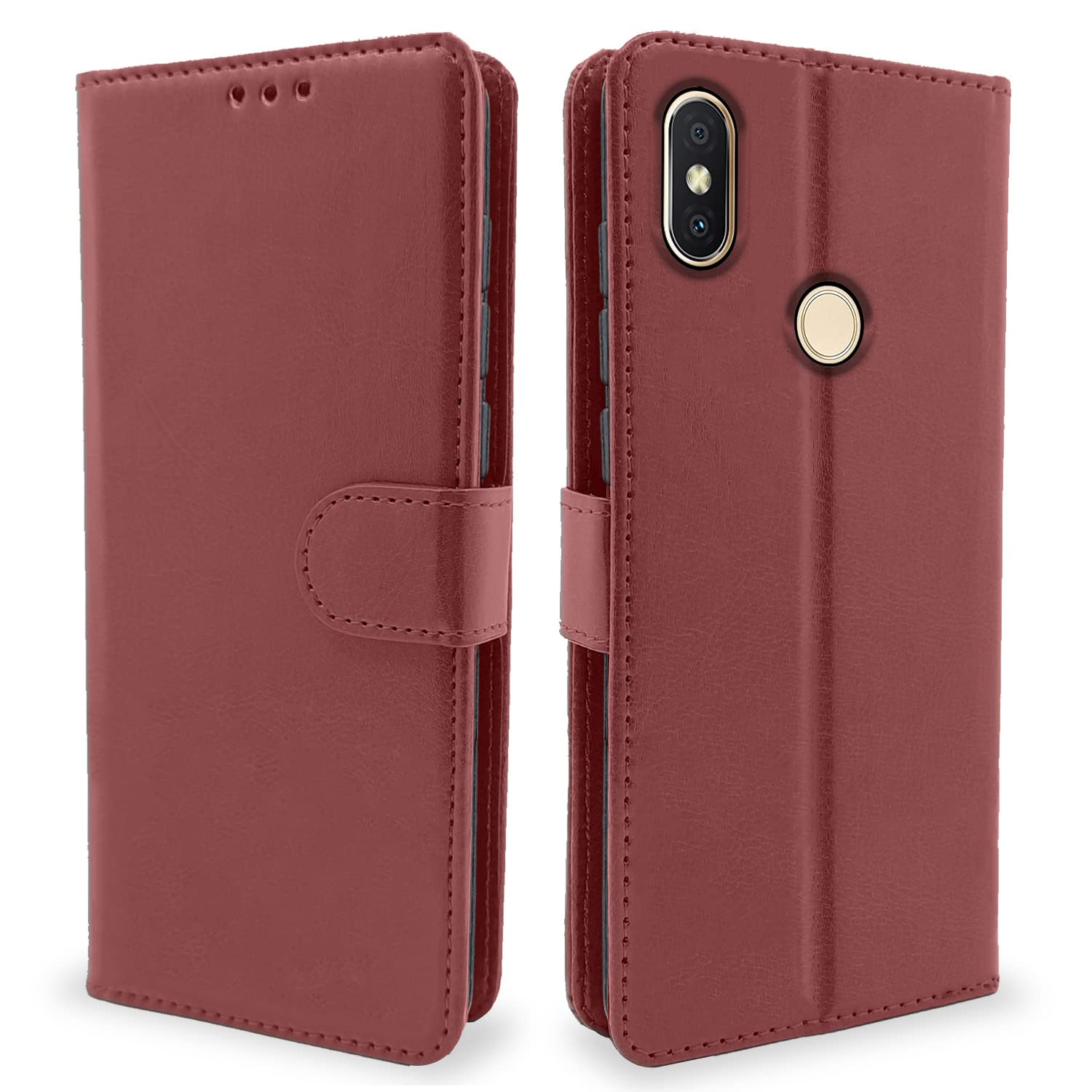  Redmi Y2 Brown Vintage Flip Cover
