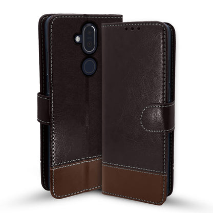 Pikkme Nokia 8.1 Magnetic coffee & brown flip case