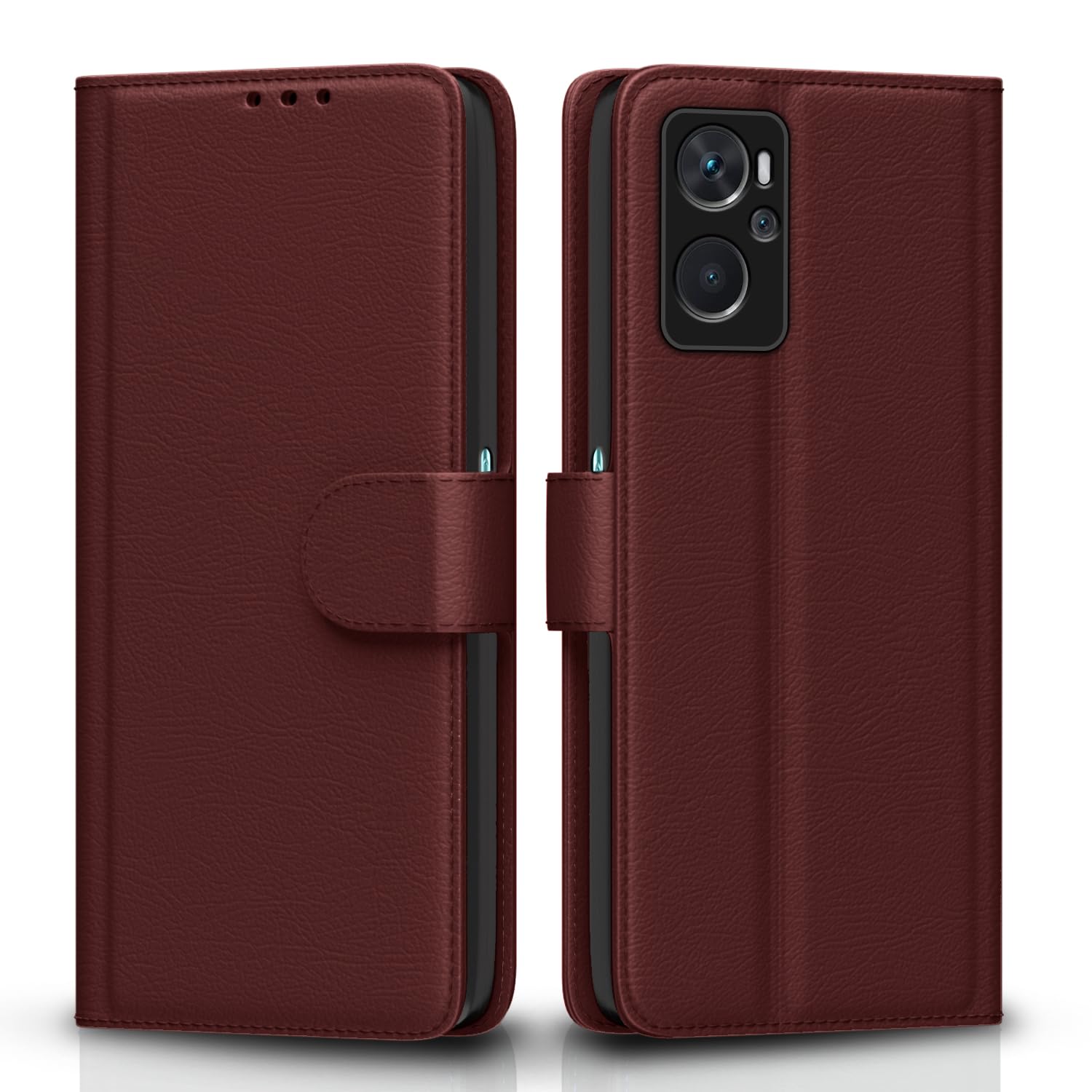 Oppo K10 flip case in brown by Pikkme