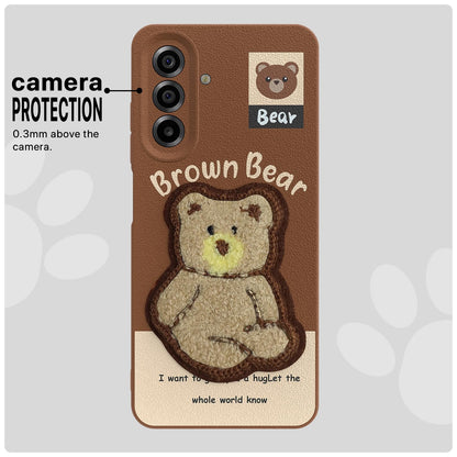 Pikkme brown Plush Patch mobile back cover for Samsung M17/A17/F17 5G – photo 6