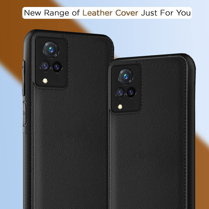 Pikkme Vivo V21 5G Leatherback Back Case | Black
