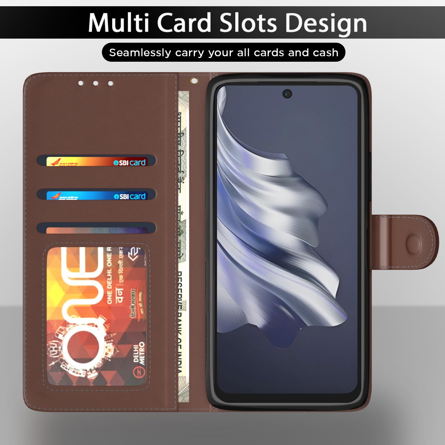 Pikkme Tecno Spark 20 Pro tan wallet flip cover – photo 5