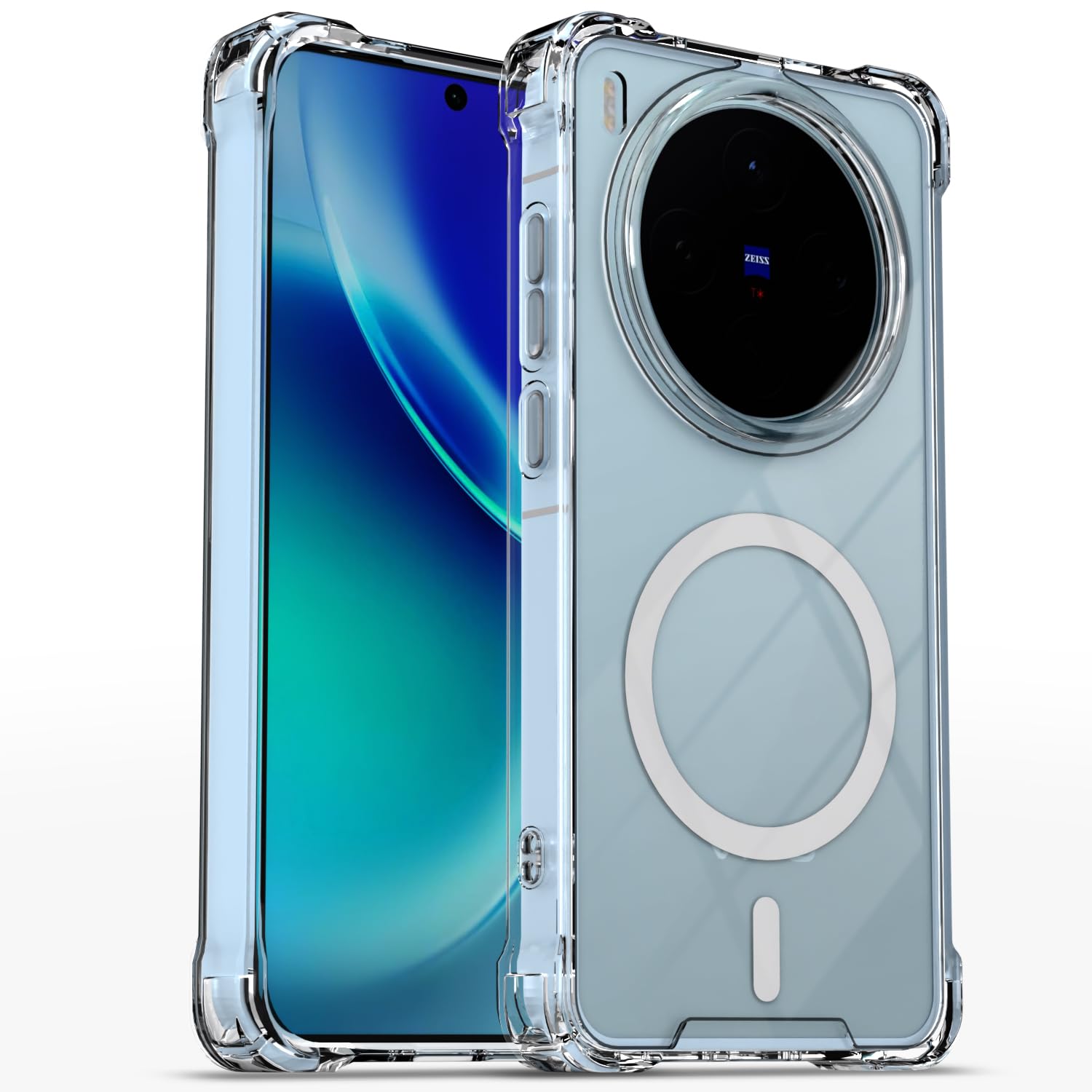 Vivo X300 5G phone cover in transparent mag-safe by Pikkme
