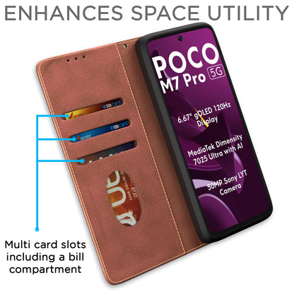 Pikkme brown flip case for POCO M7 Pro 5G – photo 3