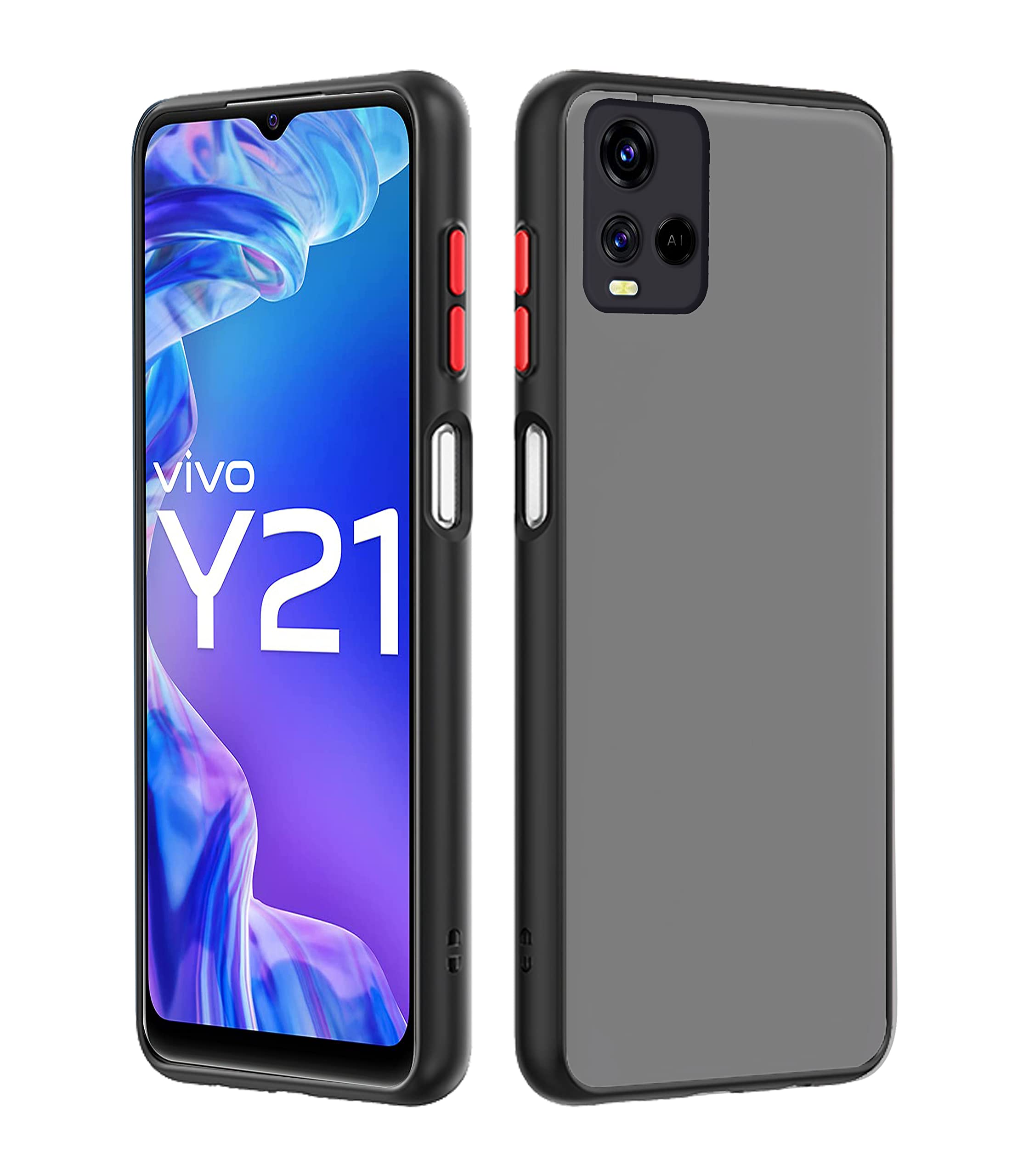 Black Hybrid back cover for Vivo Y21 2021/Y33s – Pikkme