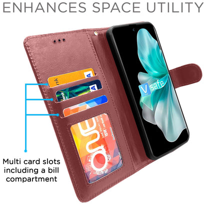 Pikkme Vivo V30 5G brown wallet flip cover – photo 5