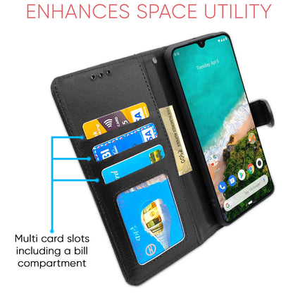 Pikkme Mi A3  Vintage Flip Cover (Black)