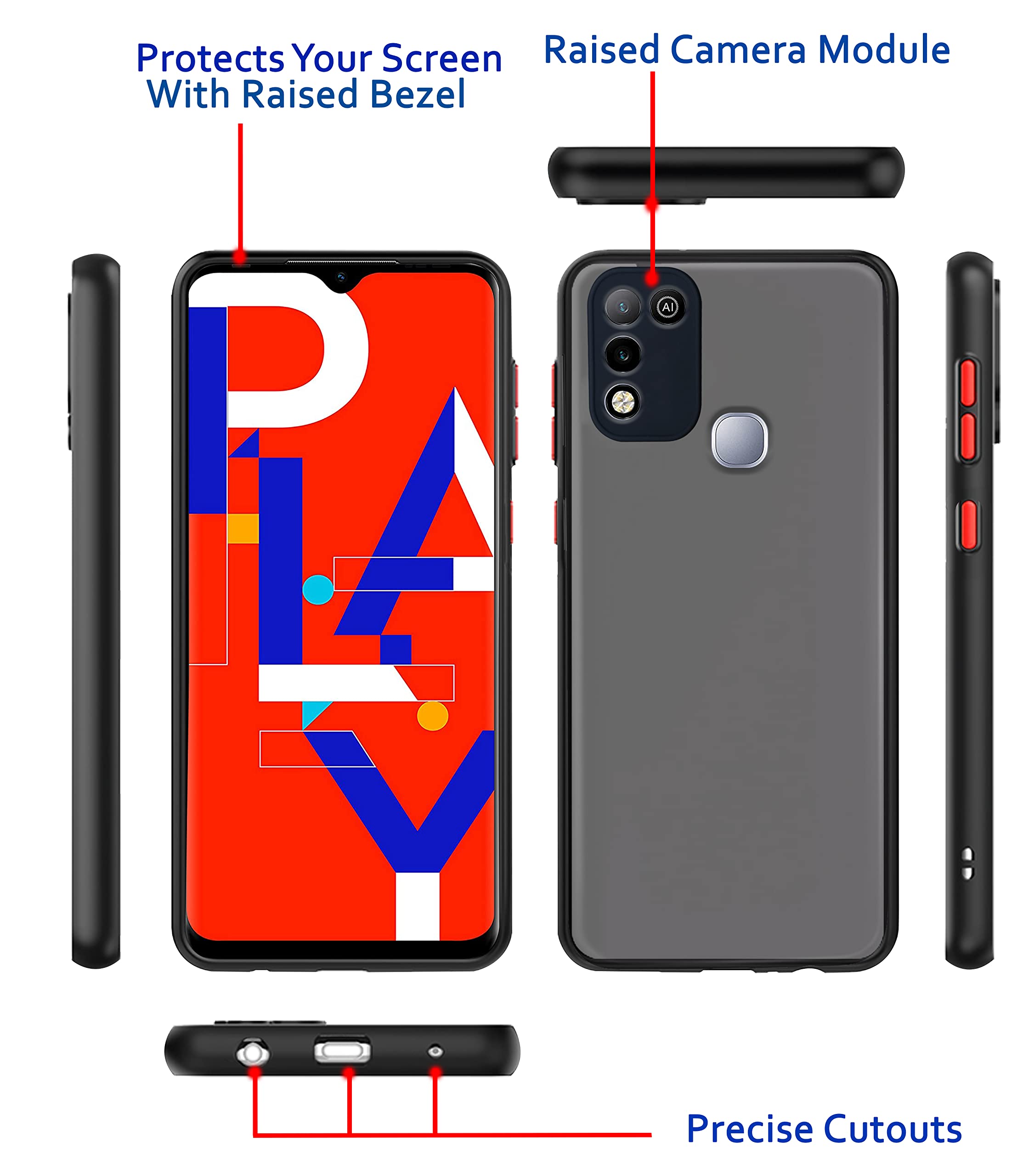 Infinix Hot 10 Play back cover in black by Pikkme – photo 3