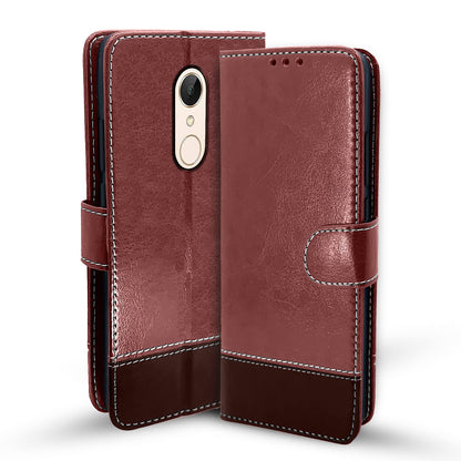 Redmi Note 5 Magnetic flip cover in brown & coffee by Pikkme