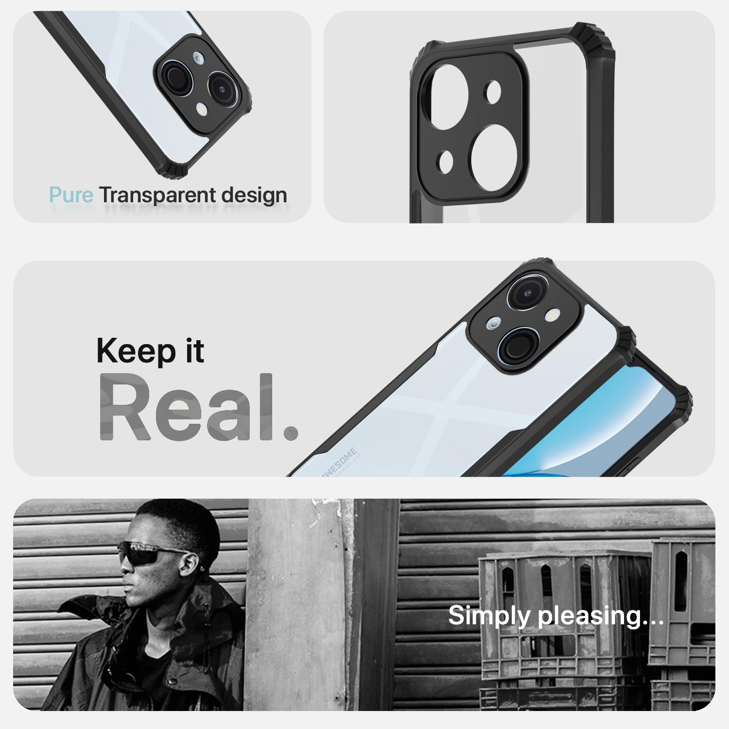 Itel A50C Clear phone cover in black by Pikkme – photo 4