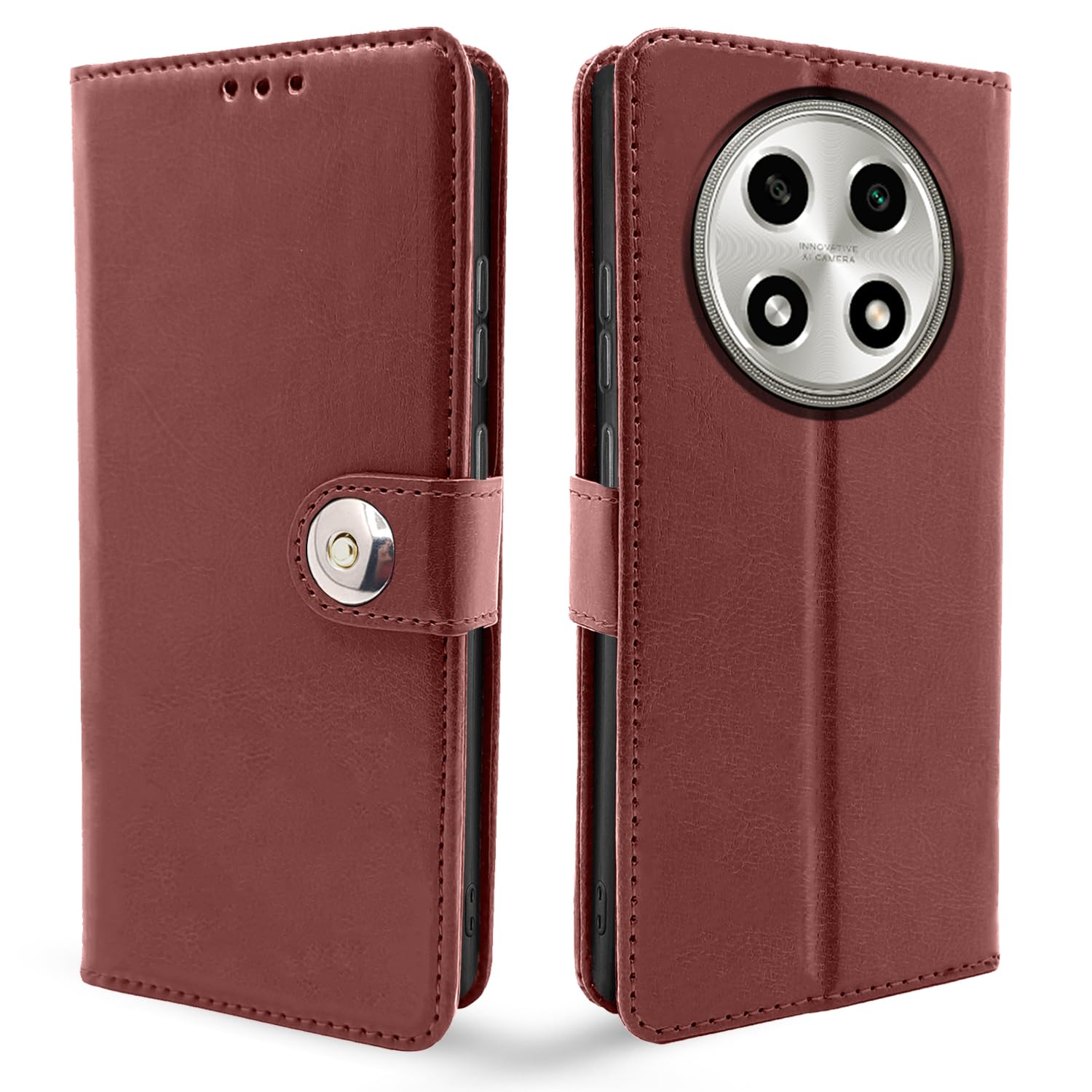 Oppo A2 Pro 5G flip cover in brown by Pikkme