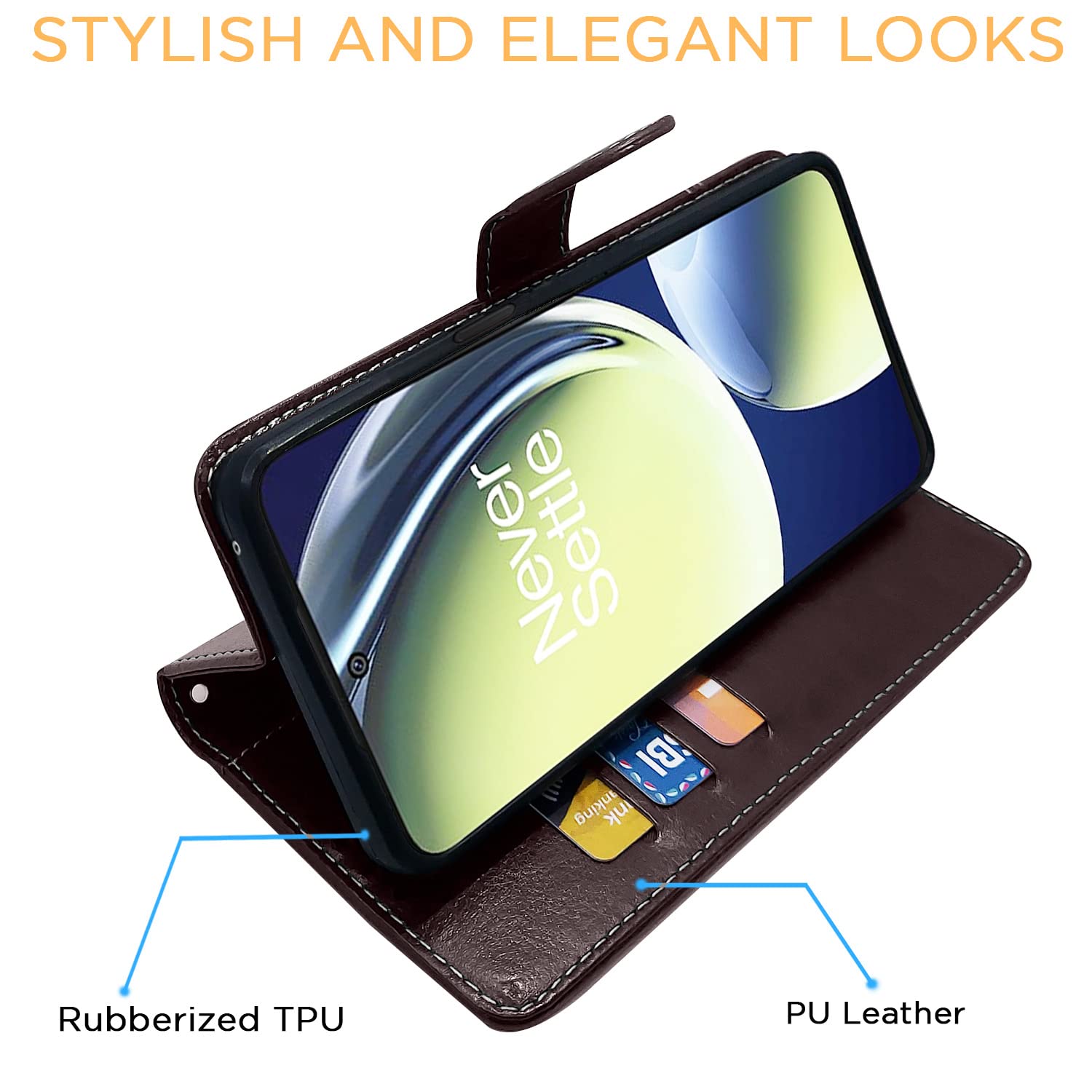 Pikkme coffee & brown wallet flip cover for OnePlus Nord CE 3 Lite 5G – photo 6
