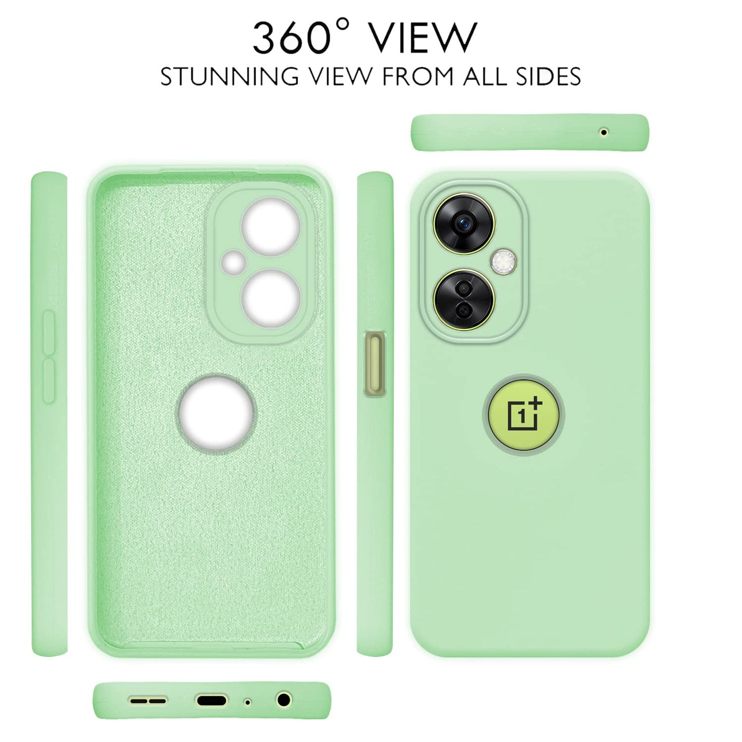 Pikkme OnePlus Nord CE 3 Lite 5G Back Cover Super Soft Silicone Bumper Case (Mint Green)