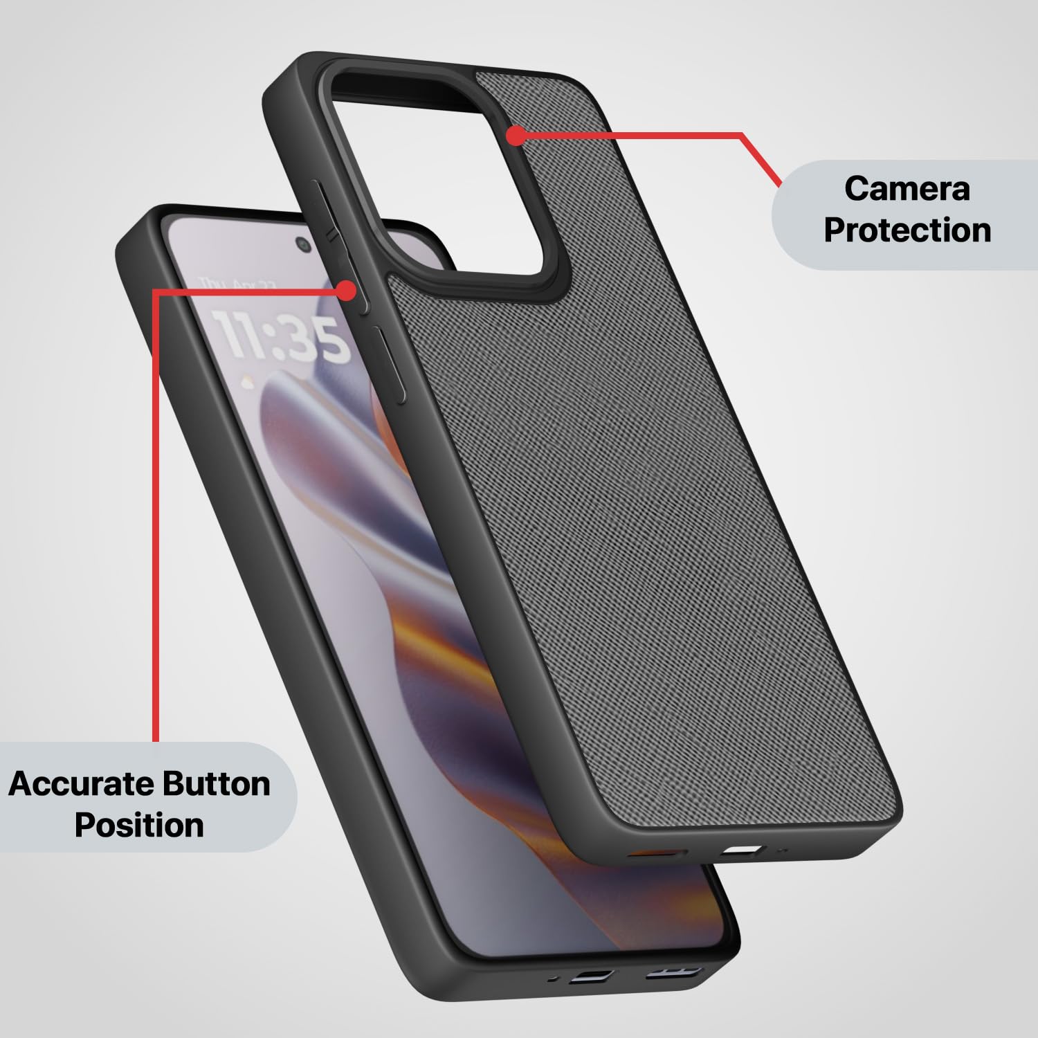 Pikkme grey mobile cover for Moto Edge 50 Neo 5G – photo 3
