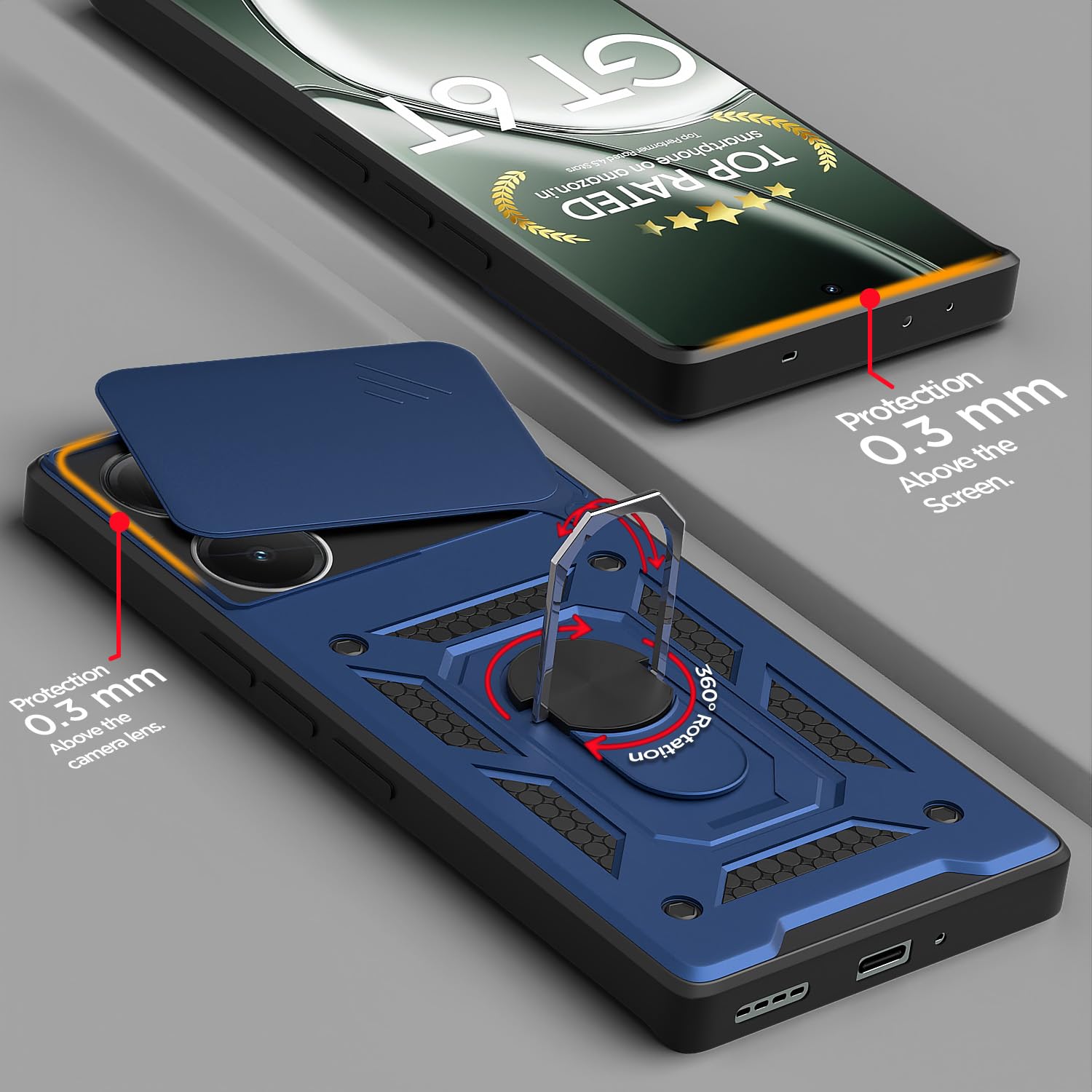 Blue D10 Camera Shield mobile back cover for Realme GT 6T/GT Neo 6 SE 5G – Pikkme – photo 4