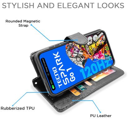 Black wallet flip cover for Tecno Spark Go 1 – Pikkme – photo 5