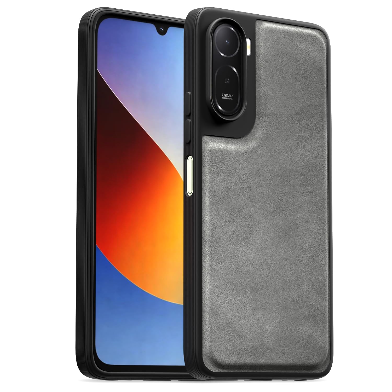 Redmi A7 Pro/Poco C85x 5G Leather mobile back cover in grey by Pikkme