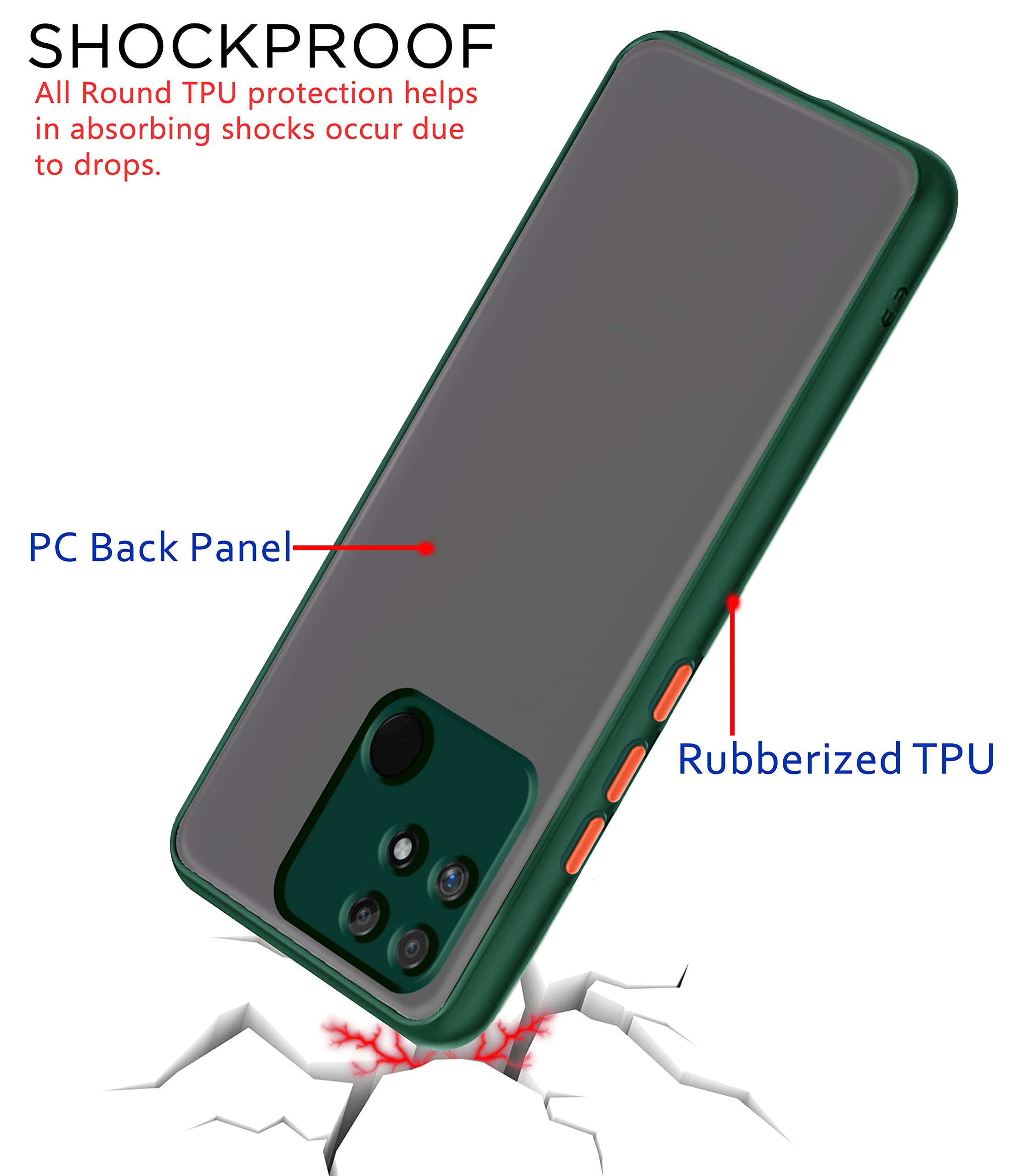 Realme Narzo 50A mobile cover in green by Pikkme – photo 4