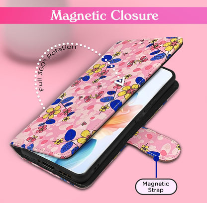 Oppo A2 Pro 5G Wallet flip cover in pink flower by Pikkme – photo 2