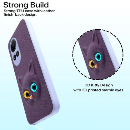 Pikkme Oppo Reno 10 5G Kitty Back Cover (Purple)