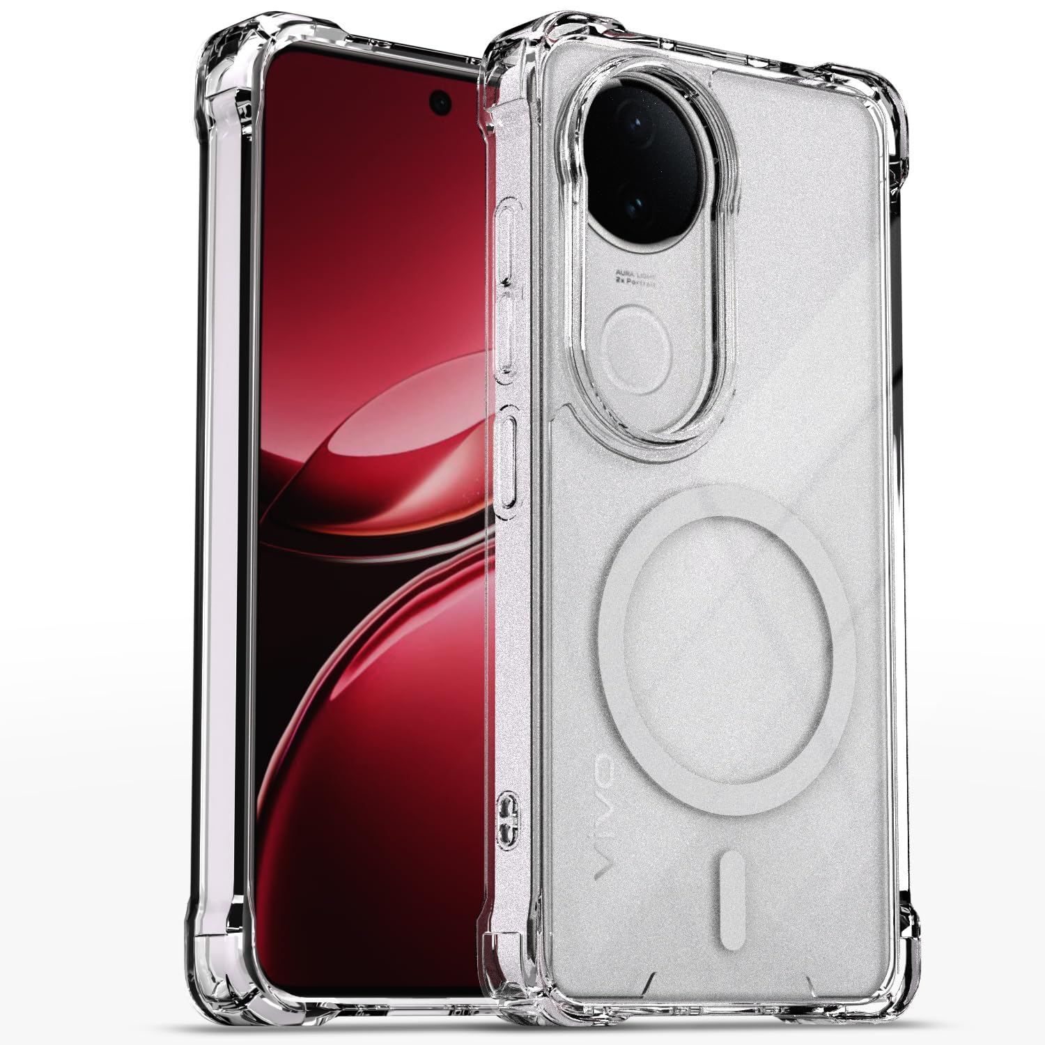 Transparent mag-safe mobile cover for Vivo T4R/V50e/V50 5G – Pikkme