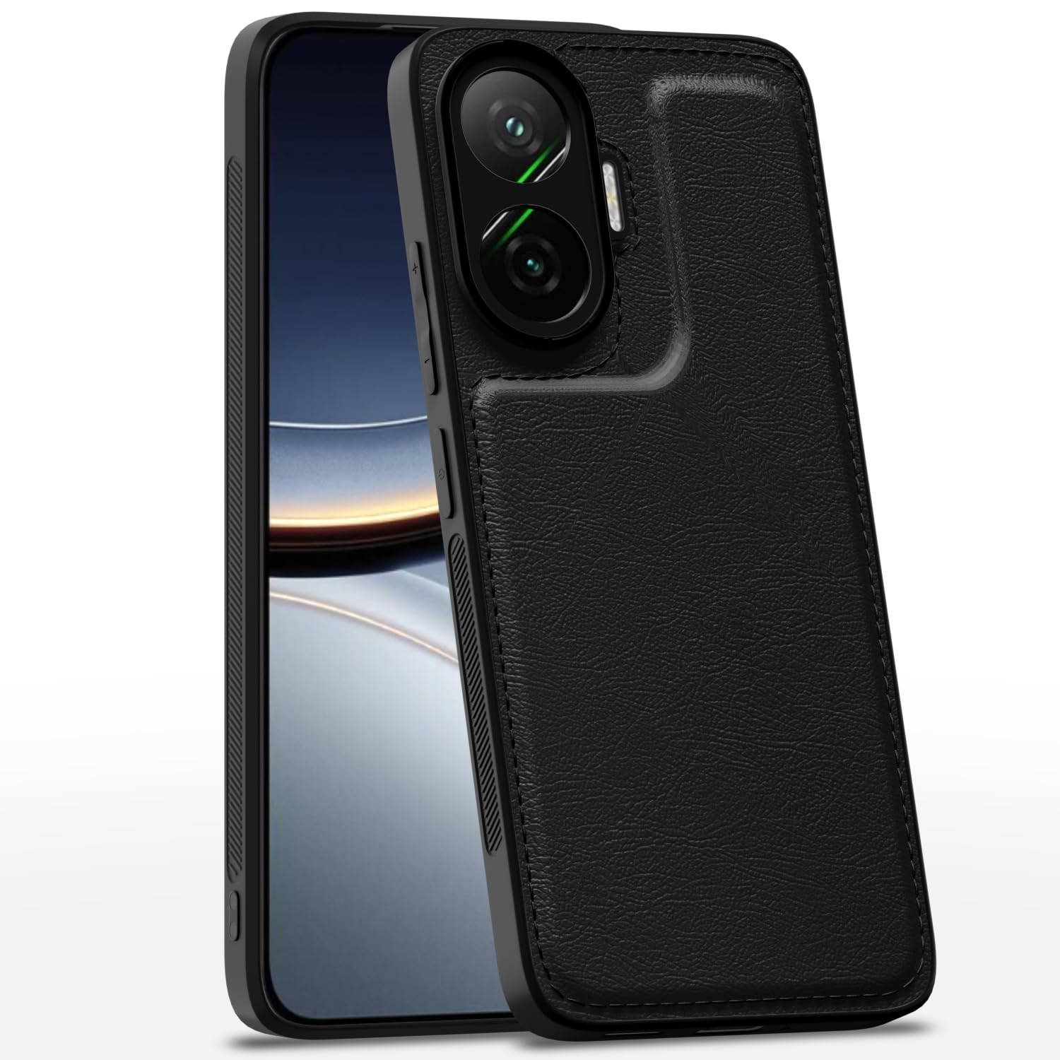 Poco F7 5G mobile back cover in black by Pikkme