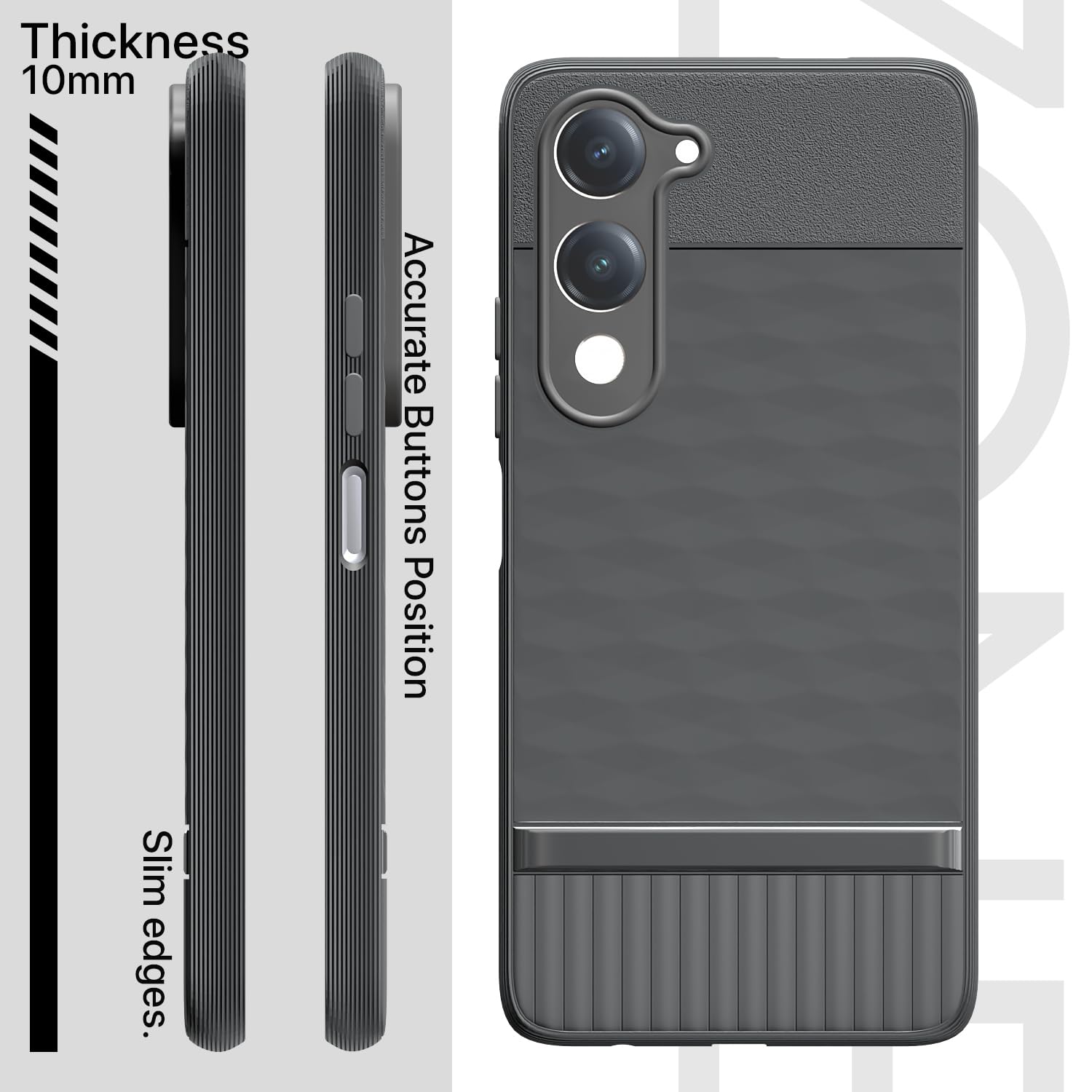 Pikkme grey mobile cover for iQOO Z10 Lite 5G/Vivo T4 Lite 5G/Y19 5G/Y19e/Y04 4G/Y29s 5G – photo 3