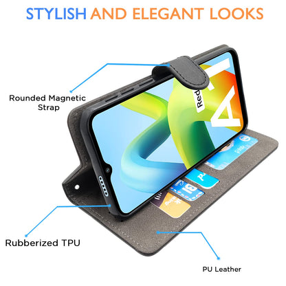 Black wallet flip cover for Redmi A1/A2 – Pikkme – photo 5