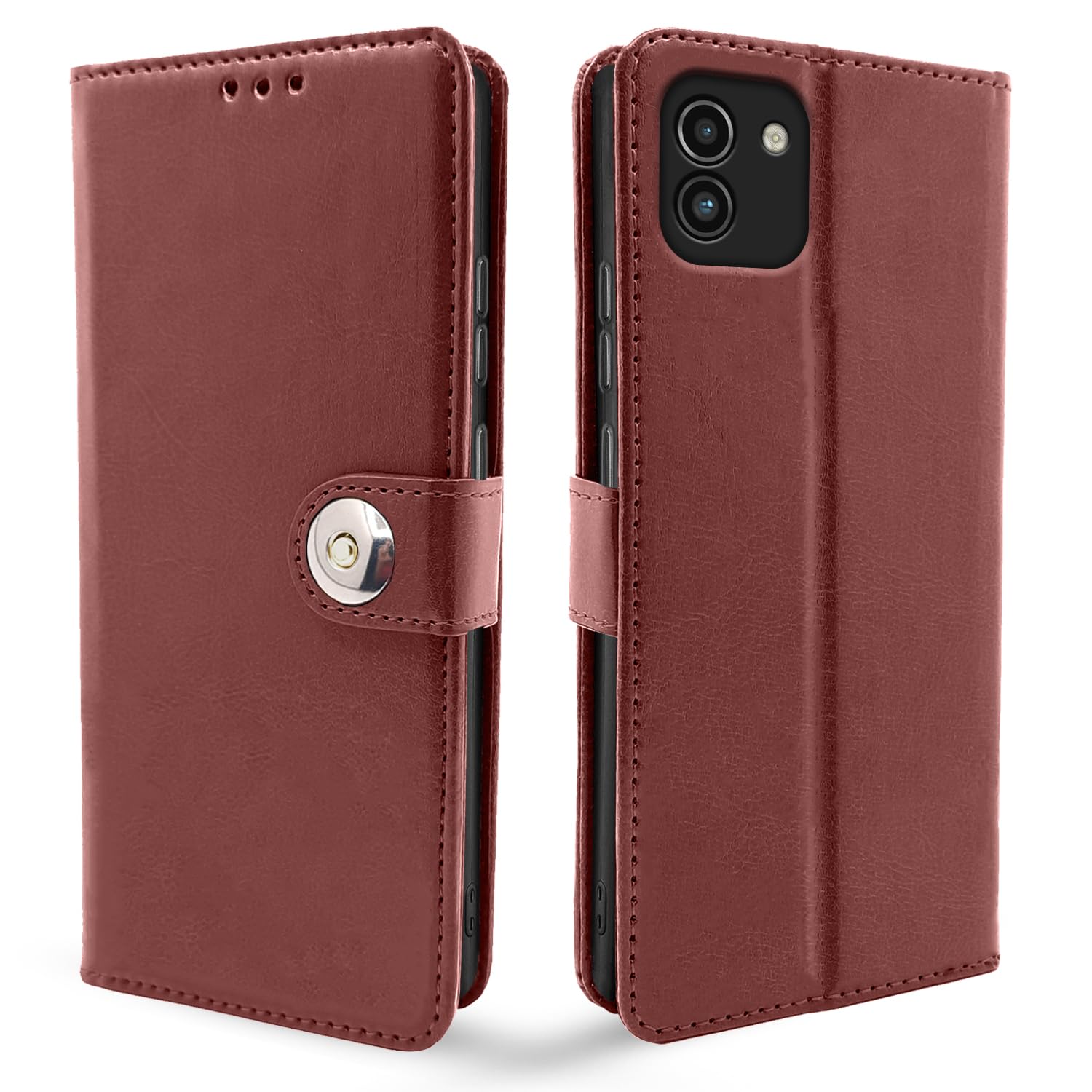 Pikkme brown flip case for Samsung A03