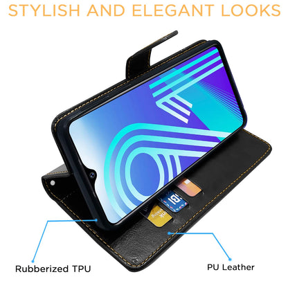Pikkme Vivo Y91/Y93/Y95 black & brown wallet flip cover – photo 5
