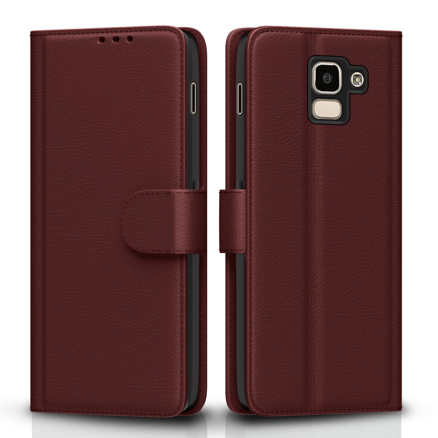 Brown wallet flip cover for Samsung J6 2018 – Pikkme