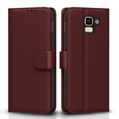 Brown wallet flip cover for Samsung J6 2018 – Pikkme