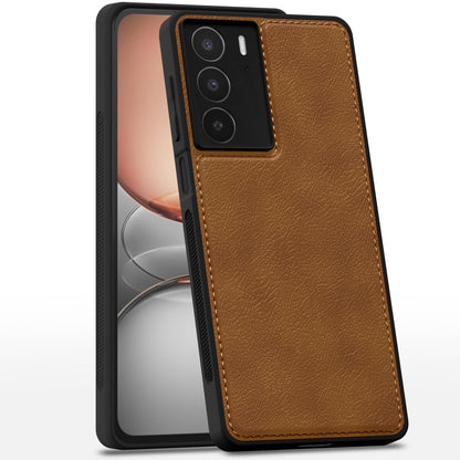 Pikkme brown Leather mobile back cover for Realme C75