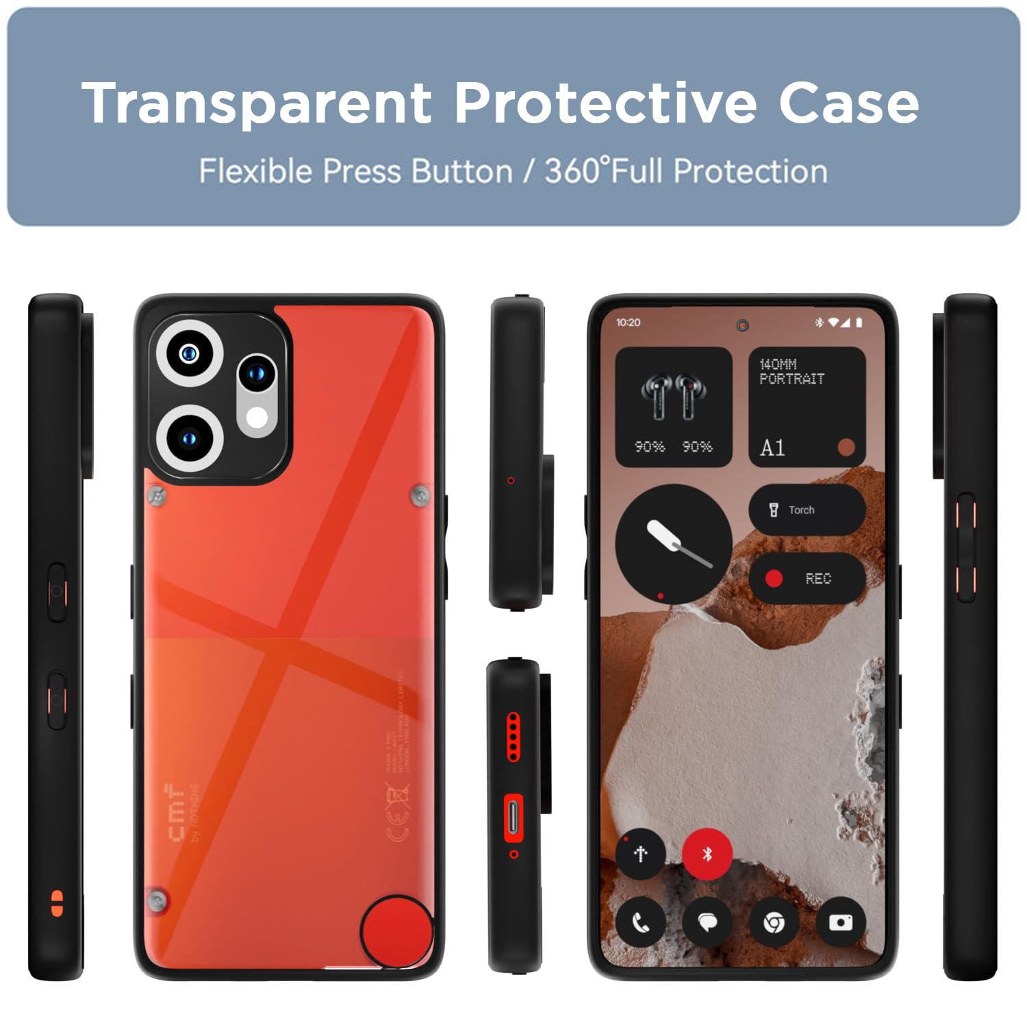 Pikkme CMF by Nothing Phone 2 Pro 5G Eagle 2 Shockproof Sleek Hybrid Armor Back Cover (Black)