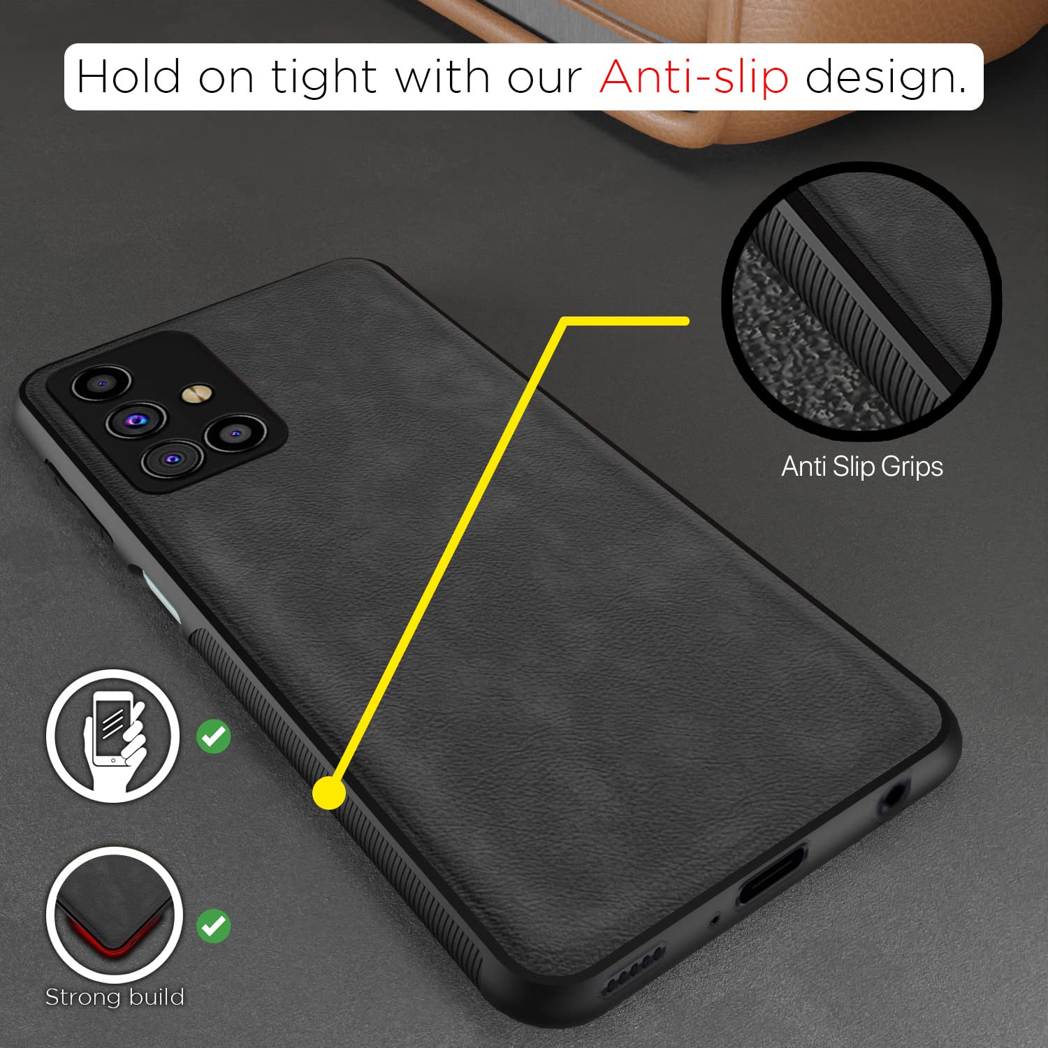 Samsung M31s Leather phone cover in grey by Pikkme – photo 2