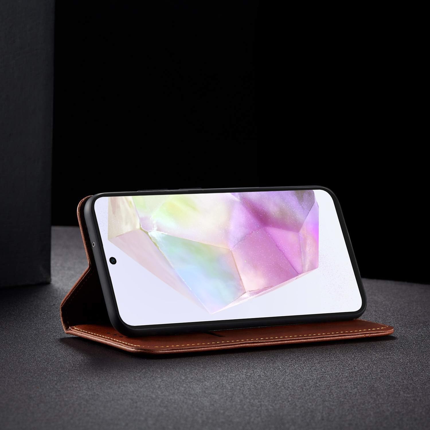 Brown wallet flip cover for Samsung A35 5G – Pikkme – photo 5