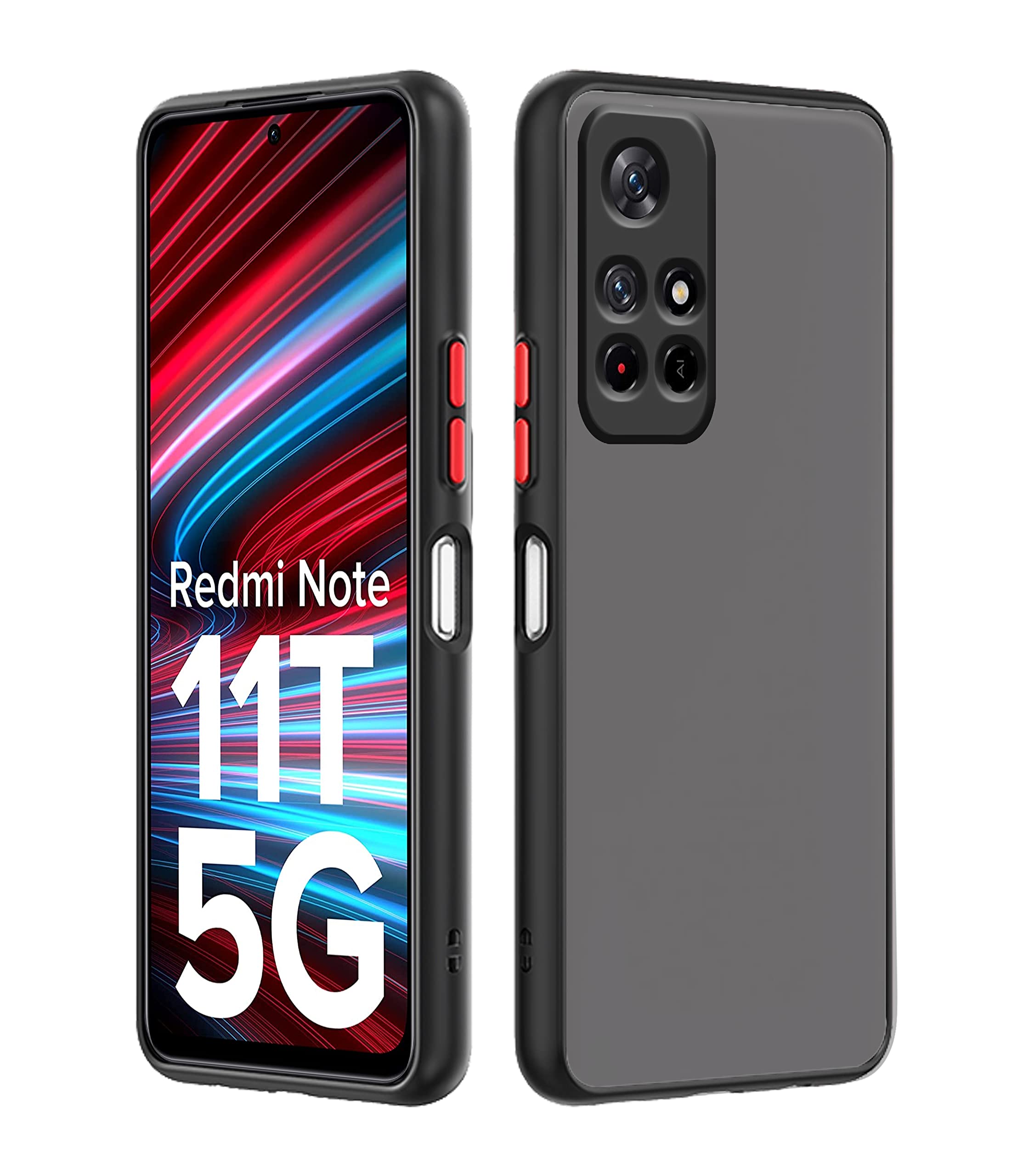 Black back cover for Redmi Note 11T/Poco M4 Pro 5G – Pikkme