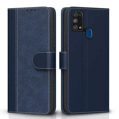 Samsung M31/F41/M31 Prime wallet flip cover in blue by Pikkme