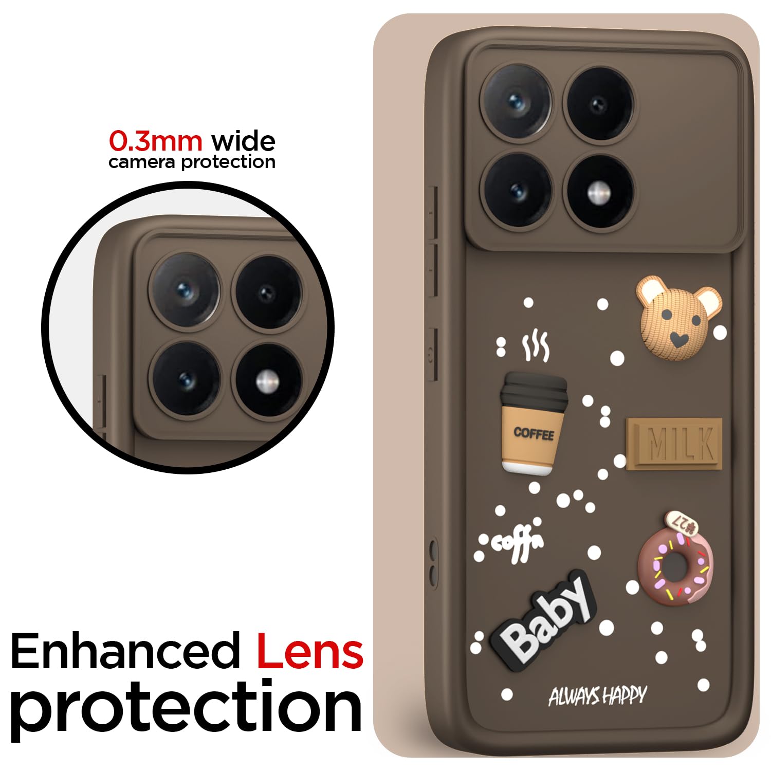 Poco X6 Pro 5G Silicone mobile cover in brown by Pikkme – photo 5