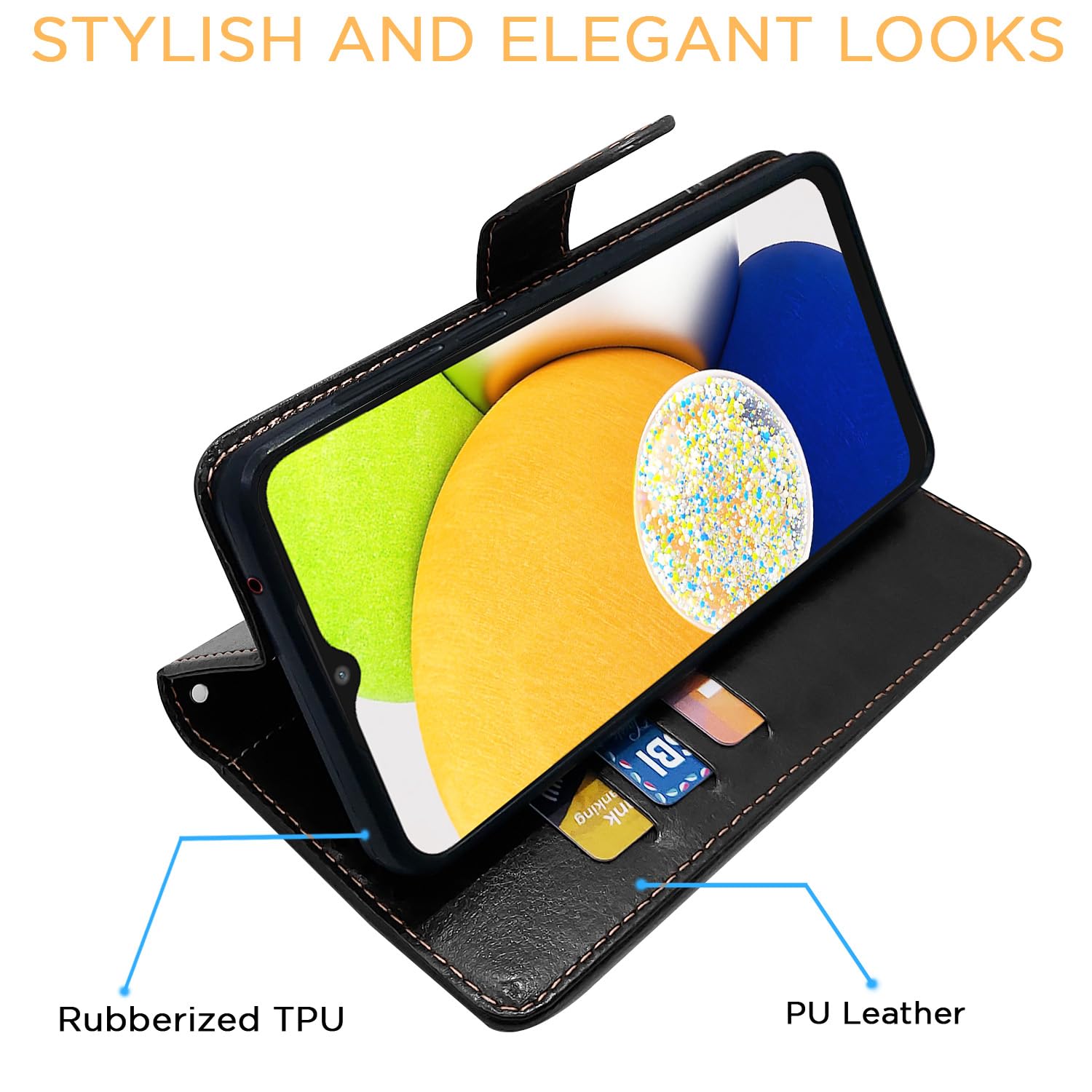 Pikkme black & brown wallet flip cover for Samsung A03 – photo 5