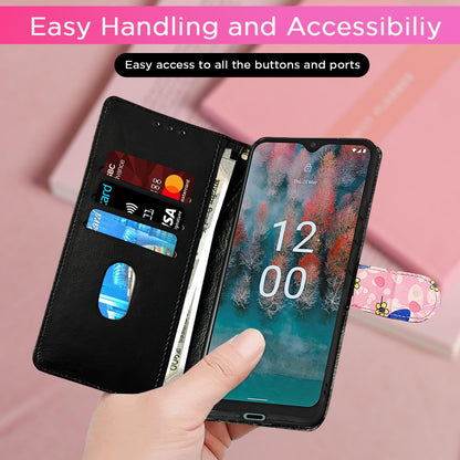 Nokia C12/C12 Pro Wallet flip cover in pink flower by Pikkme – photo 7