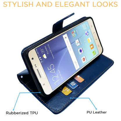 Blue & brown Magnetic flip cover for Samsung J7 2015/J7 – Pikkme – photo 5