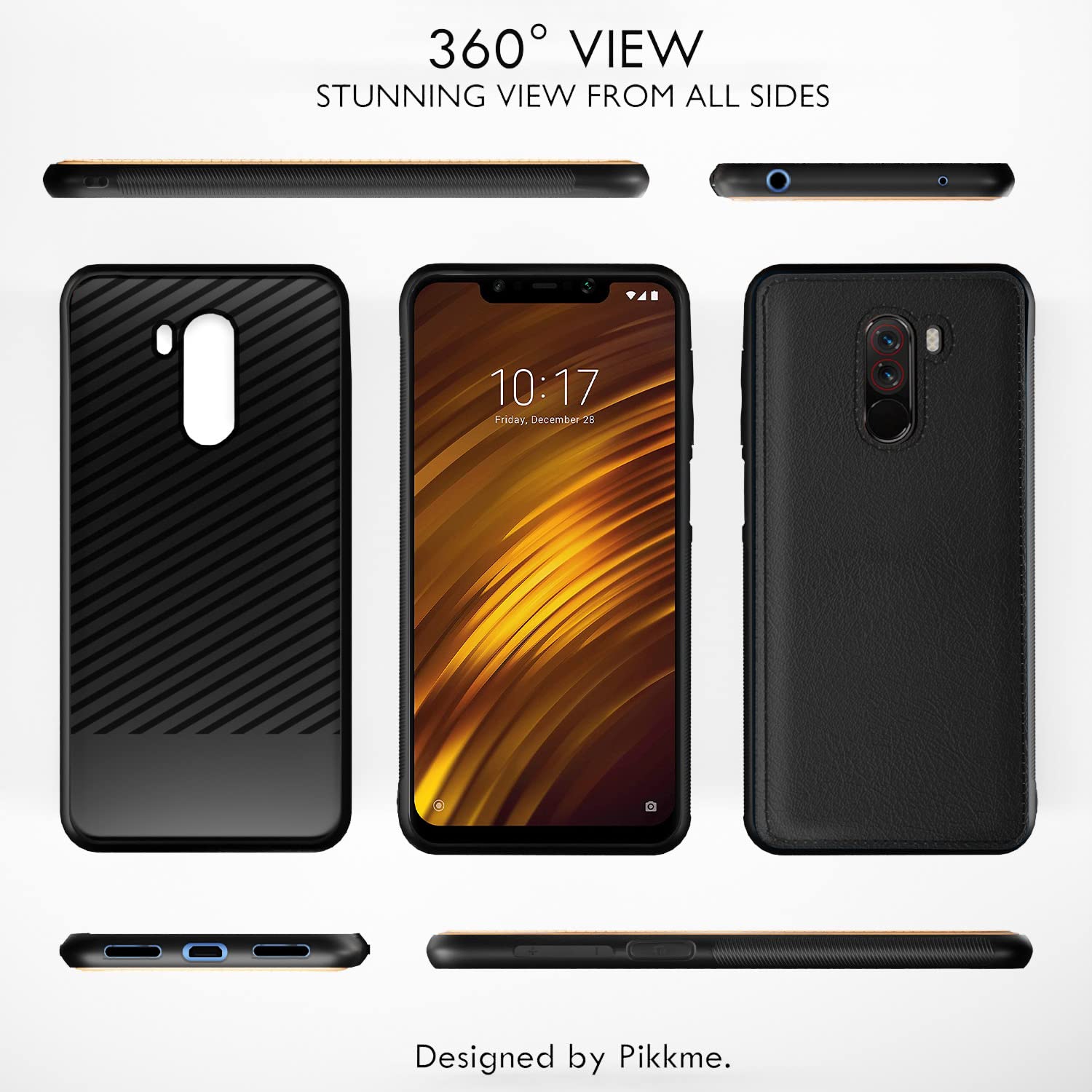 Pikkme black Leather mobile back cover for Poco F1 – photo 3