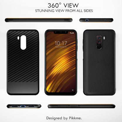 Pikkme black Leather mobile back cover for Poco F1 – photo 3