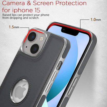 iPhone 15 Leatherback mobile cover in gray by Pikkme – photo 4